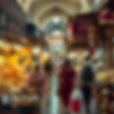 Visitors exploring the vibrant stalls of the souk