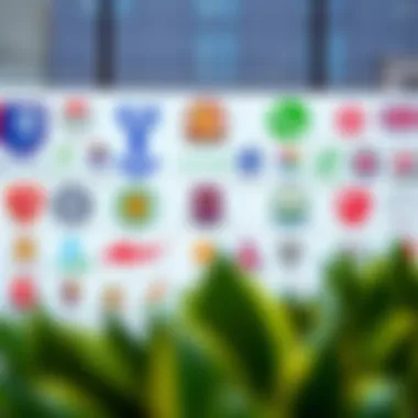 Diverse School Logos and Curriculums A diverse array of school logos representing various curriculums