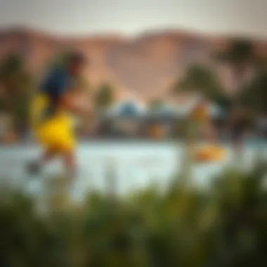 Visitors engaging in various outdoor activities around Expo Lake, emphasizing adventure.