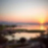 Serene view of Expo Lake during sunset, showcasing natural beauty.