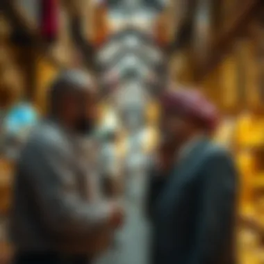 Engaging in Negotiation Negotiation between a buyer and a vendor at the Gold Souk