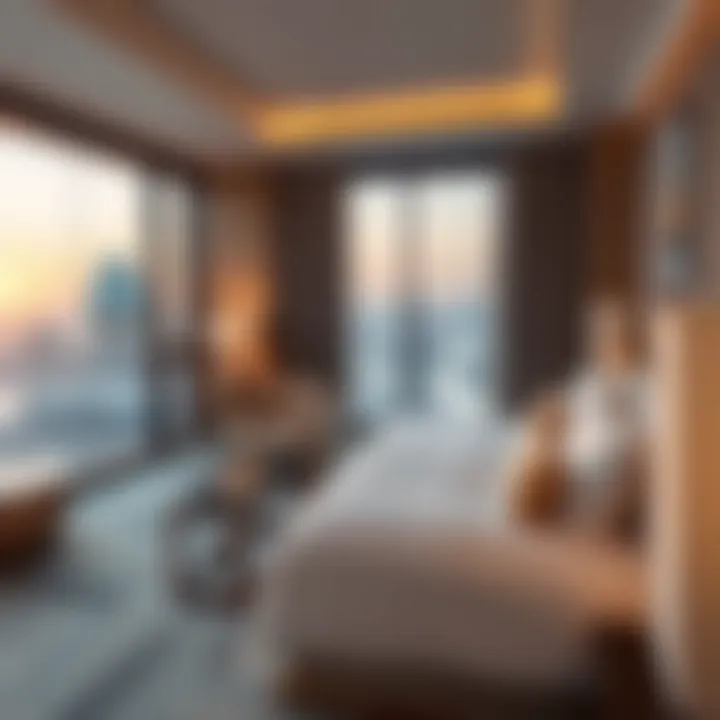 Modern Comfort with a View Elegant suite with modern furnishings and stunning city views