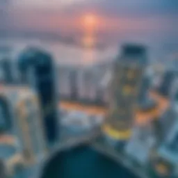 Aerial view of Jumeirah Lake Towers showcasing its modern architecture