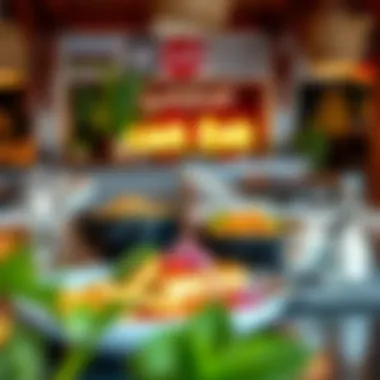 Diverse culinary offerings at Last Exit Al Khawaneej presented in a vibrant setting