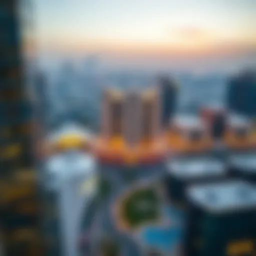 Aerial view of MAG JLT showcasing modern architecture