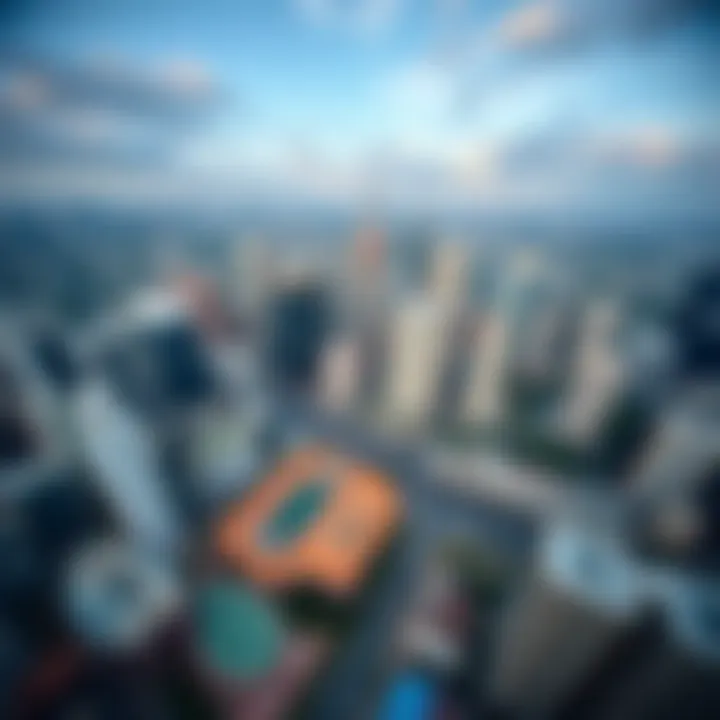 Aerial shot highlighting the development potential of the Midtown Central area