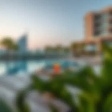 Relaxing pool area at Movenpick Hotel Apartments