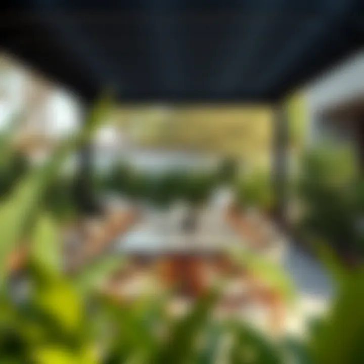 Serene Outdoor Meeting Space A serene outdoor meeting space surrounded by lush greenery in Dubai