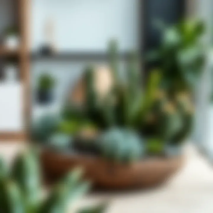 Modern Succulent Arrangement An aesthetic arrangement of succulents and cacti in a modern studio