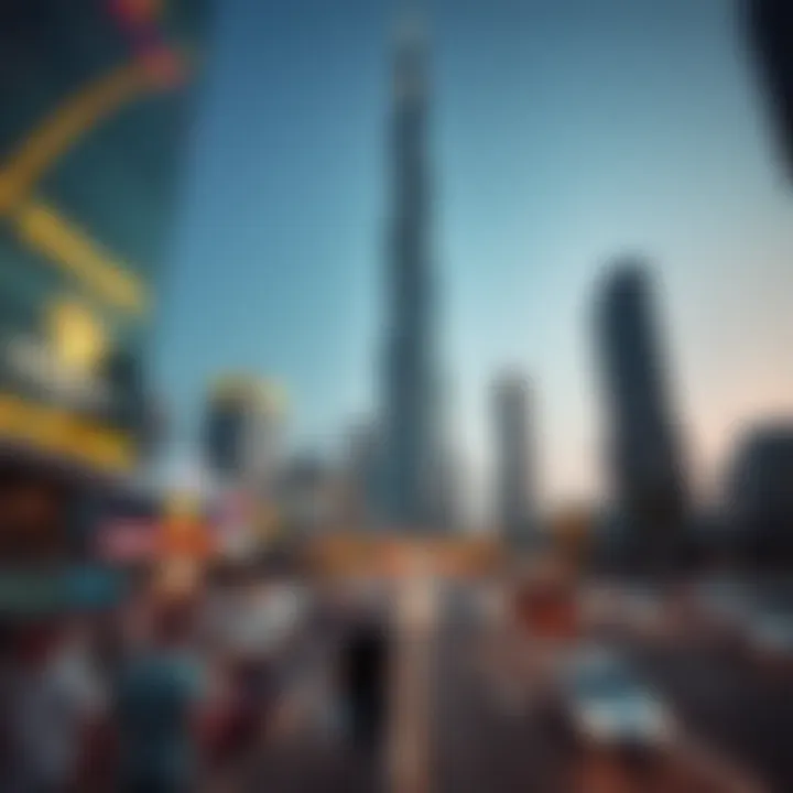 Urban Dynamics Around the Rolex Tower A bustling view of the urban landscape around the Rolex Tower, emphasizing its role in the real estate market.