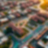 Aerial view of Silicon Oasis showcasing vibrant community layout