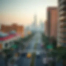 Panoramic view of Salah Al-Din Street showcasing the skyline