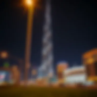 Illuminated Sharjah Tower at Night Nighttime view of Sharjah Tower illuminated, symbolizing its status in the skyline