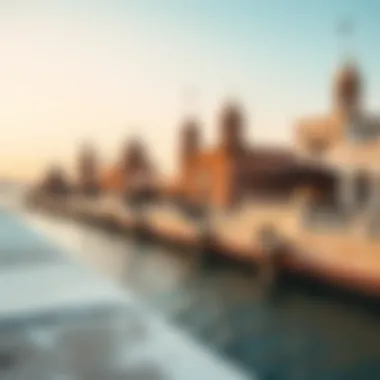 Cultural Heritage on شارع الوصل Historical landmarks along شارع الوصل reflecting the cultural heritage of Dubai