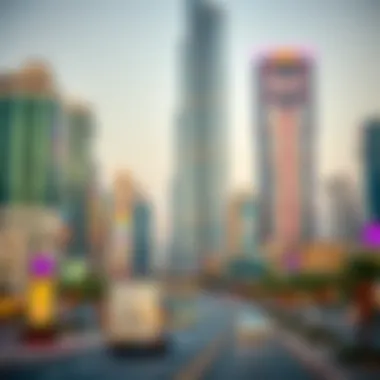 Sheikh Mohammed Bin Rashid Boulevard: A Vibrant Mosaic Vibrant scene along Sheikh Mohammed Bin Rashid Boulevard