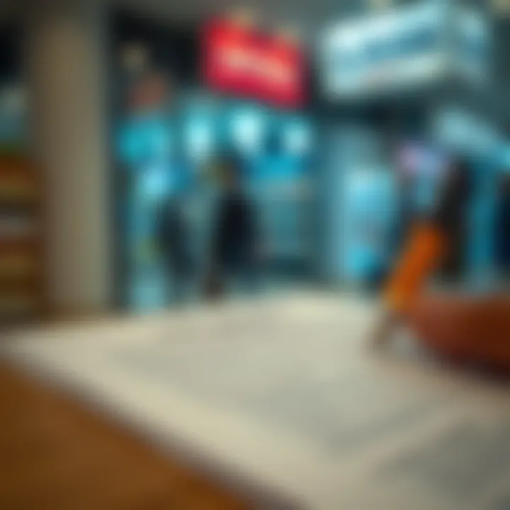 Close-up of lease agreement documents for retail space