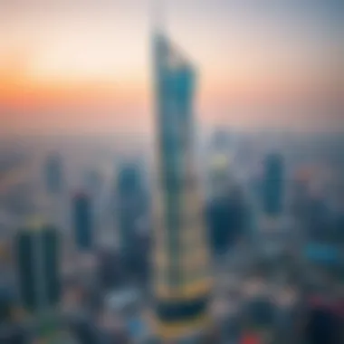 Tamani Arts Tower Amidst Dubai's Skyline Aerial view of Tamani Arts Tower in the context of Dubai's skyline and real estate market.