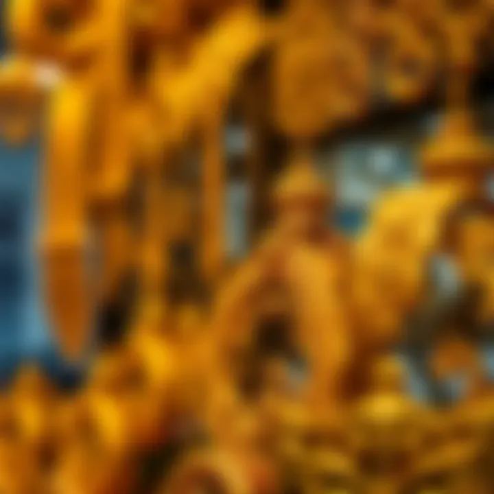 Artistry in Gold: Intricate Craftsmanship Close-up of intricate gold designs