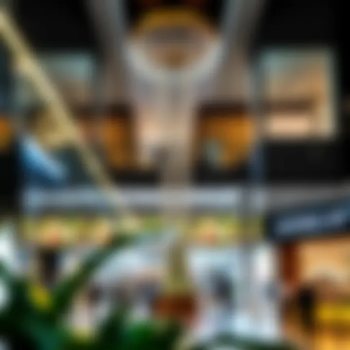 Diverse retail options in a modern shopping center