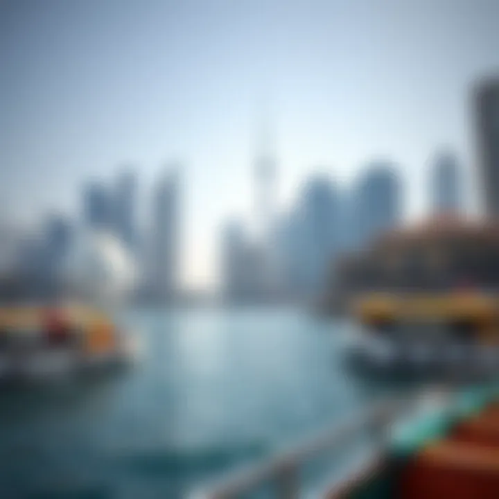 Cultural landmarks along the waterfront Cultural landmarks along the Dubai Marina waterfront