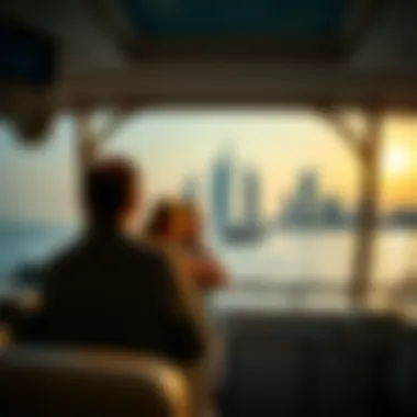 Passengers enjoying the scenic vistas Passengers enjoying the scenic vistas from the RTA boat