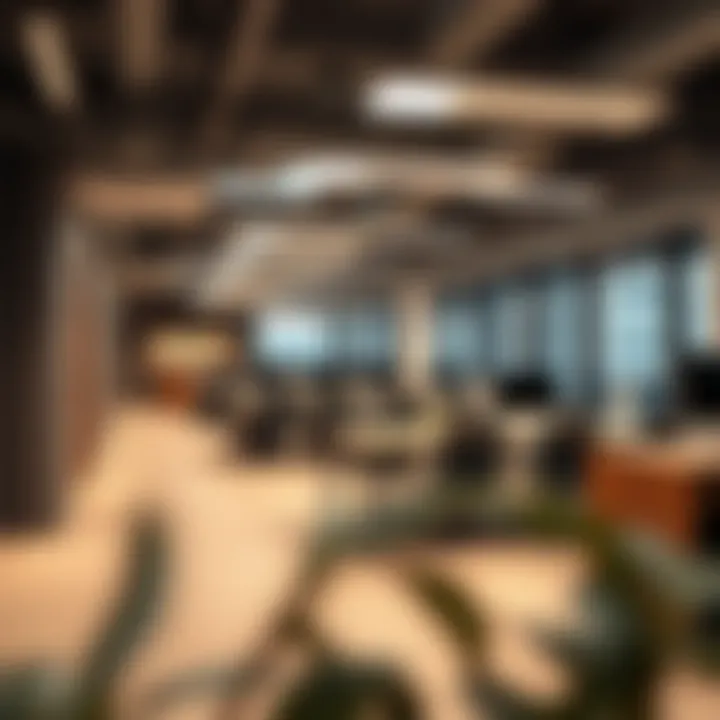A modern office space illustrating challenges faced by coworking operators