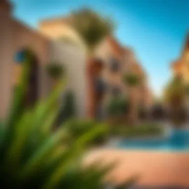 Stunning Landscaped Outdoors Beautifully landscaped outdoor area of a Dubai residential complex