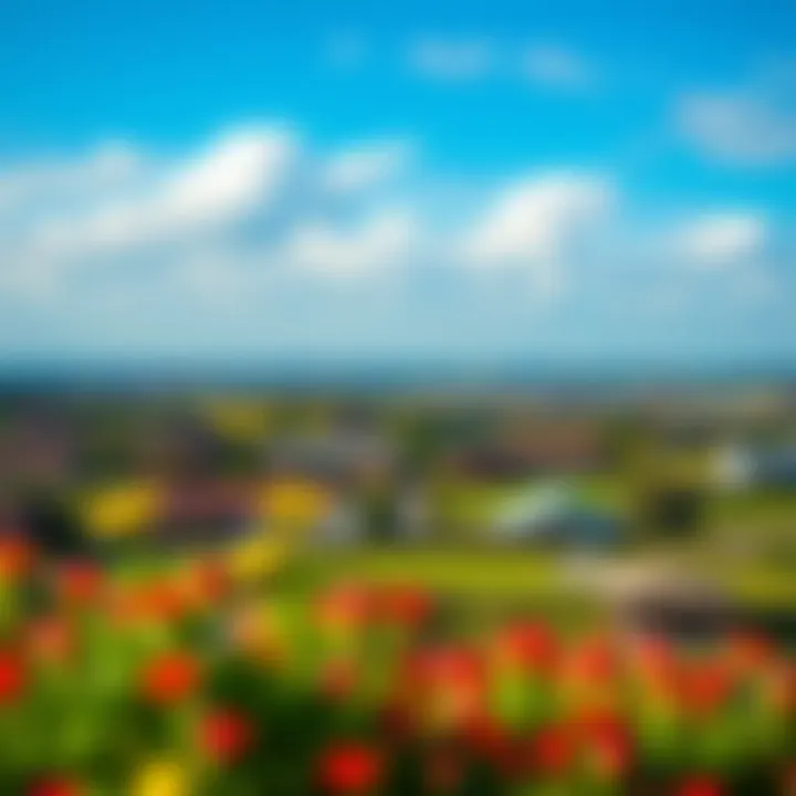 Scenic view of a heritage village landscape