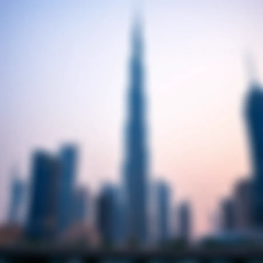The majestic Burj Khalifa soaring into the skyline of Dubai