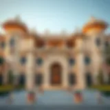 Exterior view of The Mansion Dubai showcasing luxury architecture