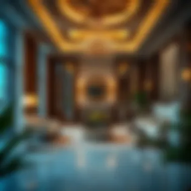 Lavish interior design of a living space in The Mansion Dubai