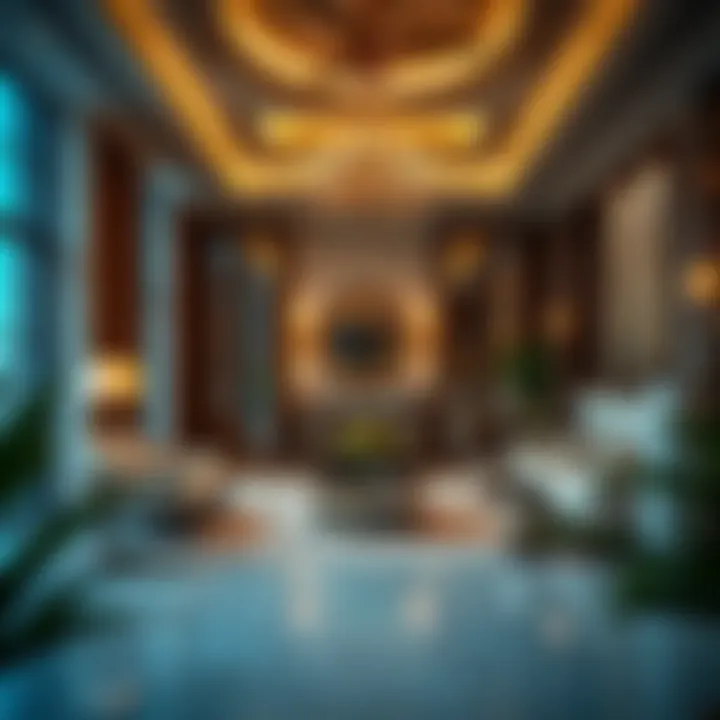 Lavish interior design of a living space in The Mansion Dubai