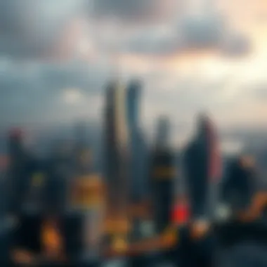 Futuristic City Skyline Futuristic city skyline representing innovation in real estate