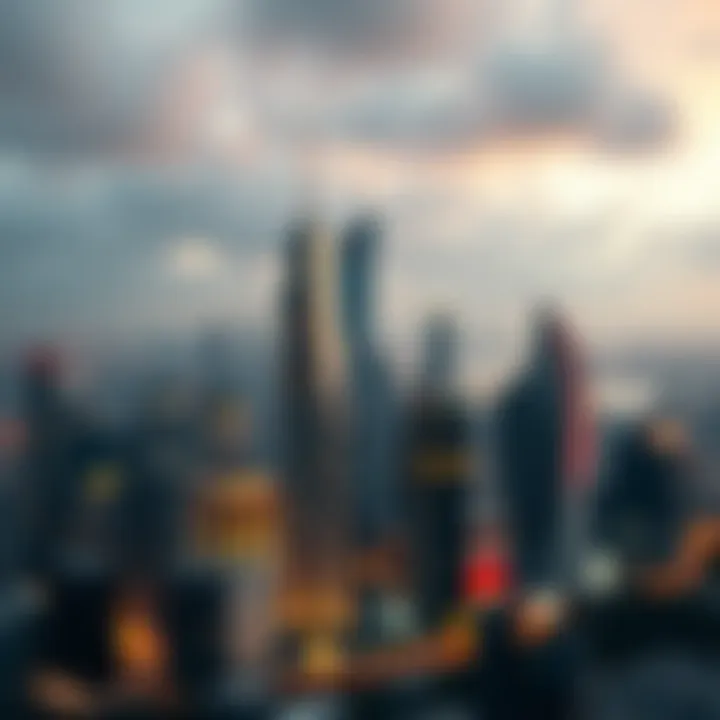 Futuristic City Skyline Futuristic city skyline representing innovation in real estate