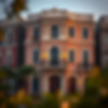 Society House Architecture Elegant facade of a society house in Downtown Dubai