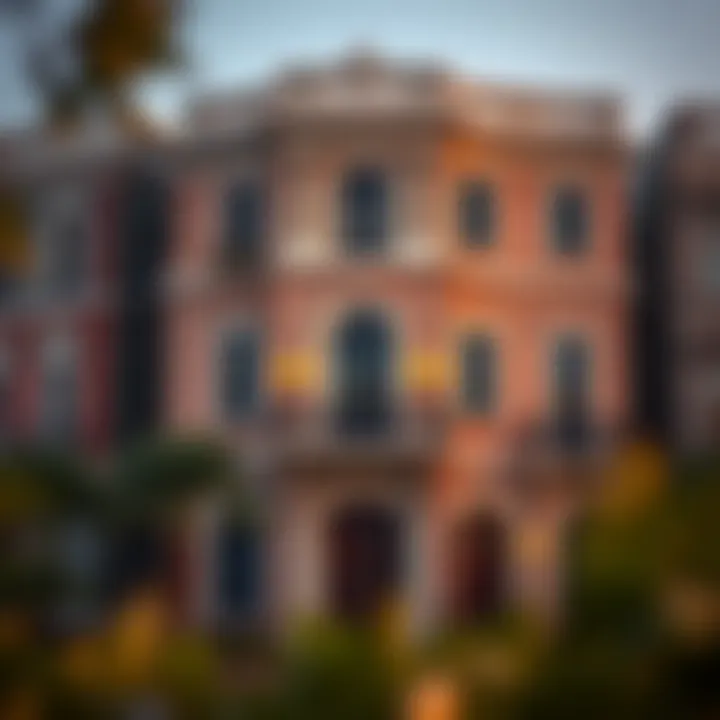 Society House Architecture Elegant facade of a society house in Downtown Dubai