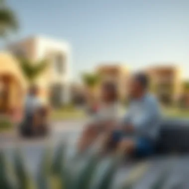 Vibrant community spaces in a Dubai development