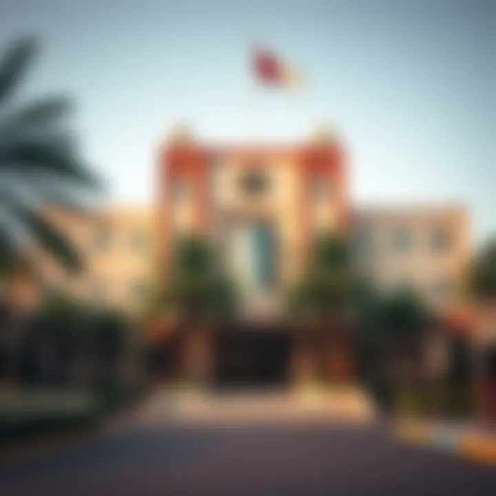 Overview of a prestigious school building in Dubai