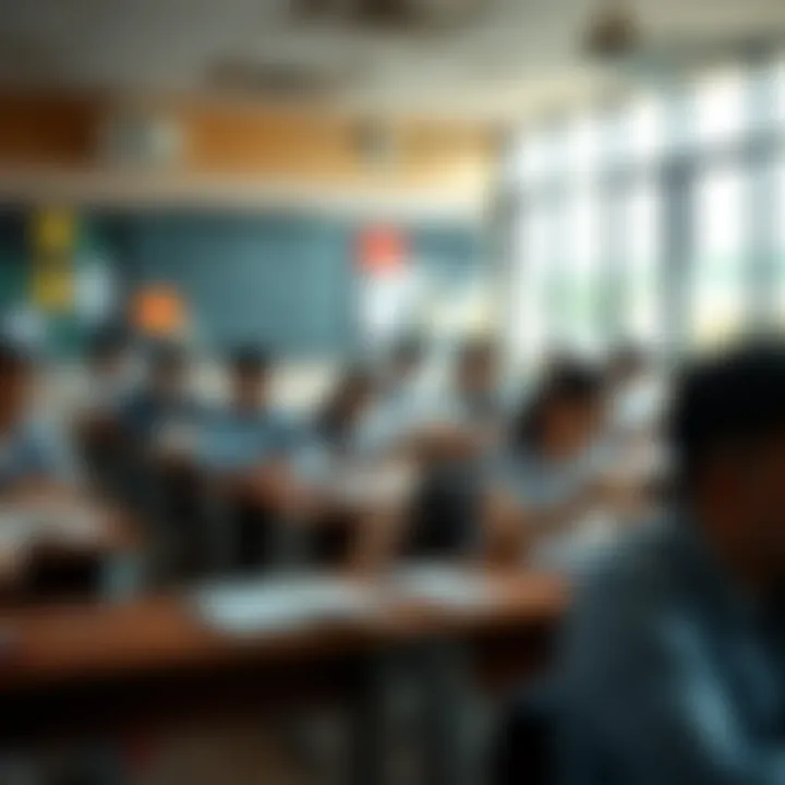 Students engaging in a vibrant classroom environment