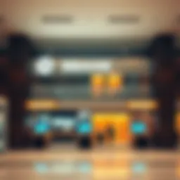 A modern banking branch showcasing advanced technology