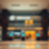 The Future of Banking Technology A modern banking branch showcasing advanced technology