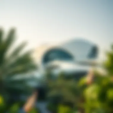 The futuristic structure of the Museum of the Future surrounded by greenery