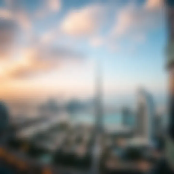 Panoramic view of the Dubai skyline from the residence