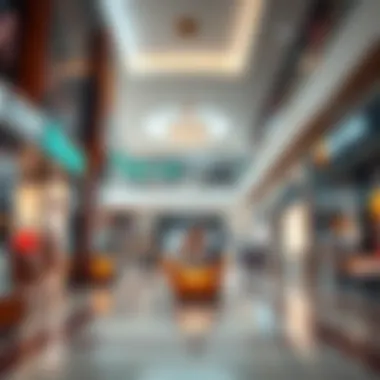 Interior shot highlighting diverse retail shops within Wafi Mall