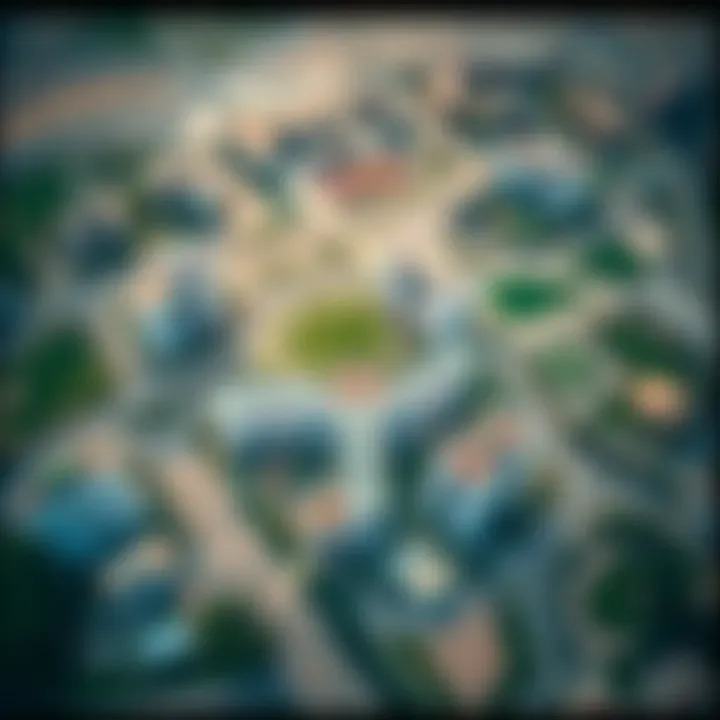 Strategic Location of Gardenia Aerial view of the Gardenia development highlighting its strategic location in Dubai