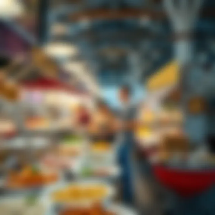 International Cuisines at Global Village An array of international cuisines from various stalls in Global Village.