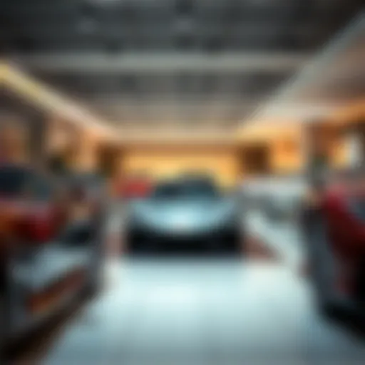 Luxury car showroom in Dubai showcasing imported vehicles