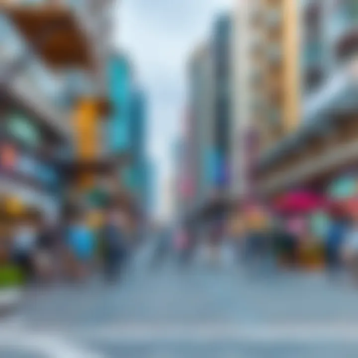 Vibrant Atmosphere of JBR A vibrant street view displaying the bustling atmosphere of JBR The Walk