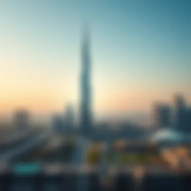 JLT Landscape Featuring Almas Tower Panoramic view of Jumeirah Lake Towers with Almas Tower as the centerpiece