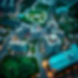 Aerial view of Kawaneej District showcasing its modern architecture and green spaces